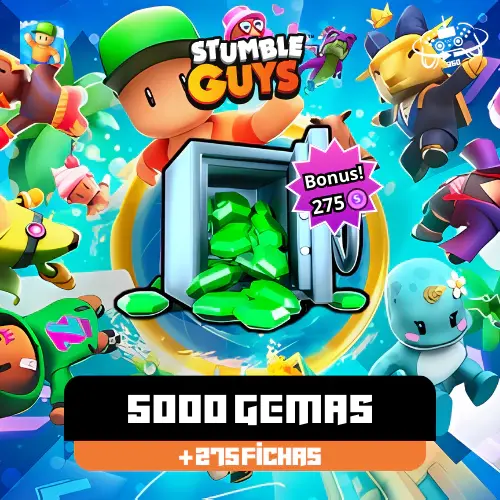 Stumble Guys: 5000 Gemas + 275 Fichas