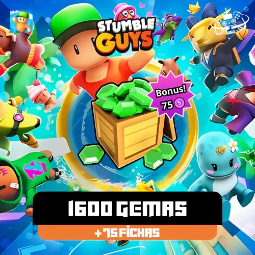 Stumble Guys: 1600 Gemas + 75 Fichas